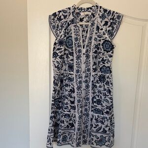 Floral Blue and White Dress